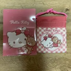 ハローキティ サンリオキャラクターズ ミニクリアファイル＆プチ巾着