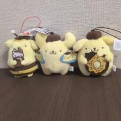ポムポムプリン　ぬいぐるみマスコット　3体セット