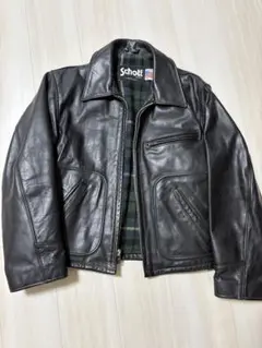 k*n様 Schott ブラック シングルライダースジャケット 革ジャン 襟付きシングル レザージャケット｜カドヤ公式オンライン
