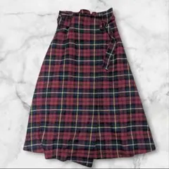 ​OLIVE des OLIVE チェック ラップ風スカート F CC543
