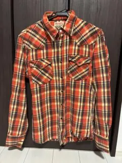 Wrangler ネルシャツ オレンジチェック 90's
