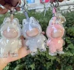 【4個】イニシャルラブブ透明ケース　ラブブカバー