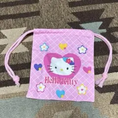 サンリオ ハローキティ 巾着 当時物 カオハナ 2000年 中古品 日本製
