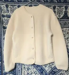 UNIQLO オフホワイト ボアフリースカーディガン M