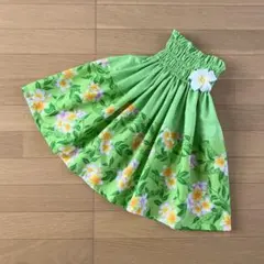 ケイキ☆子ども☆切り替えパウスカート☆フラダンス☆ハワイアン☆ライトグリーン