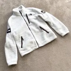美品☆ノースフェイス　フリースジャケット　ボアジャケット　 刺繍　ホワイト　XL