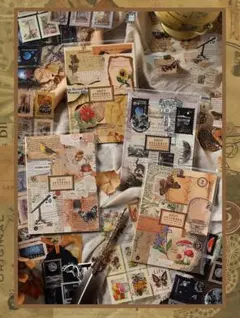 【2冊】シールブック ステッカー コラージュ素材 スクラップブック　大容量