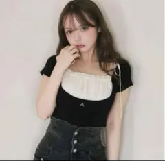 ANDMARY Mew frill tops BLACK - メルカリ