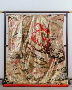 琉球紅型 打掛 青 舞台衣装 お仕立て品 沖縄舞踊 紅型着物 松竹梅