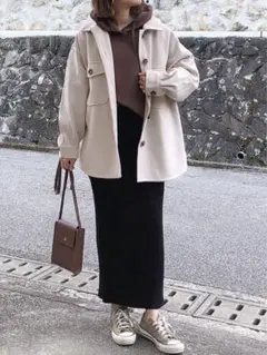 GRL オーバーサイズ フェイクウールジャケット