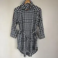 flare collection チェック柄シャツワンピース