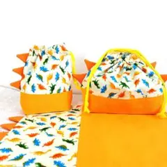 大きめ　お弁当袋セット　ハンドメイド　恐竜