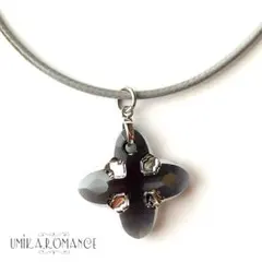 激レア！ 黒い 十字架 コード ネックレス ★ ハンドメイド