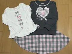 メゾピアノ130cm 3点セット（スカート美品）