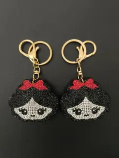 ディズニー　プリンセス　★　キラキラ　 スパンコール　キーホルダー　白雪姫