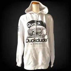 Duckdudeパーカー　B ONE SOUL ホワイトL リフレクトプリント