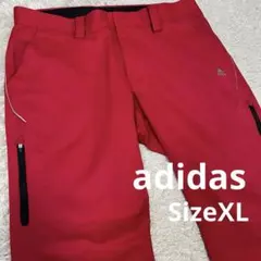 アディダス ゴルフ 裏起毛 ストレッチ ロング パンツ レッド メンズ 88