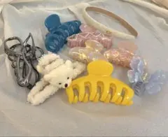 ヘアクリップとカチューシャセット