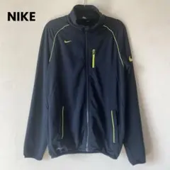 【NIKE】DRY-FIT トレーニングジャケット メンズS 黒×蛍光イエロー