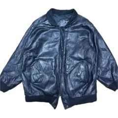 ブラック レザーボンバージャケット　レザーブルゾン