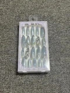 Elelyai ネイルチップ シルバーグレー ラメ ストーンのサムネイル
