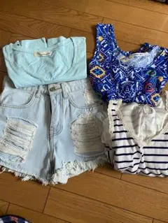 4点セット まとめ売り デニム ハーフパンツ ショートパンツ 100cm 女の子 デニムショートパンツ ハーフパンツ メンズ レディース ジーンズ