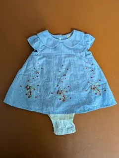 プティマイン　いちご刺繍ロンパース