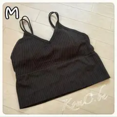 パッド入り　キャミソールM ダークグレーb