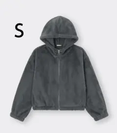 GU　フェイクファーフーディジャケット 　ダークグレー　Ｓサイズ