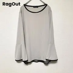 iq4 RagOut ラグアウト/裾ラウンドトップス/配色ラインカットソー