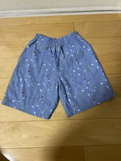 青色 ハーフパンツ 後ろポケット付