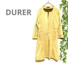 【DURER/デュレル】ノーカラーコート　ストレッチ　きれいめ　スプリングコート