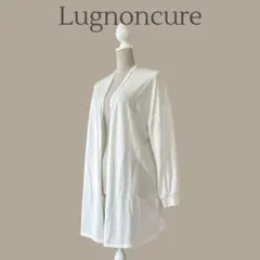 美品【ルノンキュール】F　ホワイト白　ボタン無しロングカーディガン　長袖　羽織