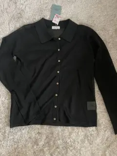 シアー　透け感ニットカーディガン　新品　タグ付き　ポロカラー