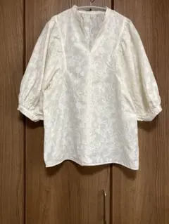 green label relaxing コットン チュニック L 綿 刺繍