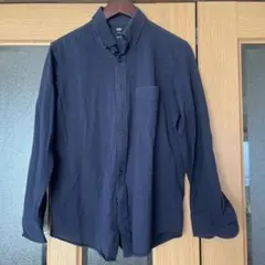 ユニクロ　ネイビー スリムフィット ボタンダウンシャツ　L メンズ