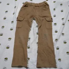 ベージュ ストライプ柄 ロングパンツ