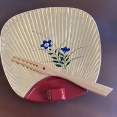うちわ　銘々皿　　金箔