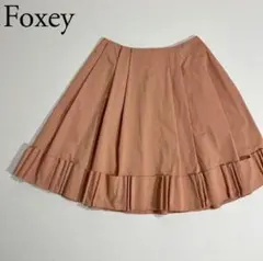 美品　FOXEY NEWYORK フォクシー　フレアスカート　リボン　杏色のサムネイル