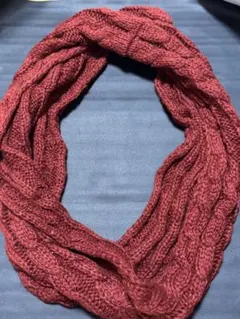 K*o様 赤いケーブル編み スヌード ネックウォーマー マフラー