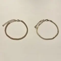 ゴールド　チェーン　ブレスレット　2連　アクセサリー