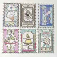 2041 ＊ ステンドグラス風シール 6枚 おすそ分け セット