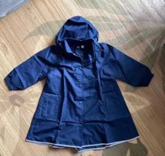 【お値下げ！】フード付きレインコート　濃紺　120cm