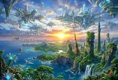 AI が考えた、約10000年の東京　デジタルアート　2L