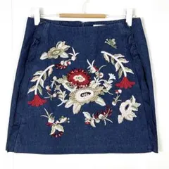 SNIDEL デコラティブエンブロイダリースカート S 刺繍 ビジュー デニムのサムネイル