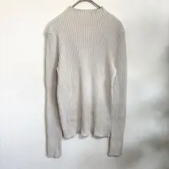 【ジーユーGU】リブニットセーター　長袖　ベージュ　M シンプル　オフィス　美品