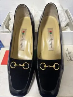 銀座かねまつ GINZA Kanematsu ビットローファー パンプス 黒