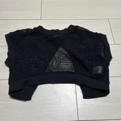 透かし編みカーディガン　袖なし　黒　120 branshes