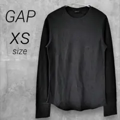 ギャップ☆カットソー【XS】ブラック☆長袖☆リブ編み☆シンプル☆インナー☆黒