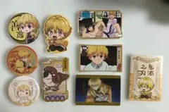 鬼滅の刃　我妻善逸　缶バッジ　ステッカー　セット